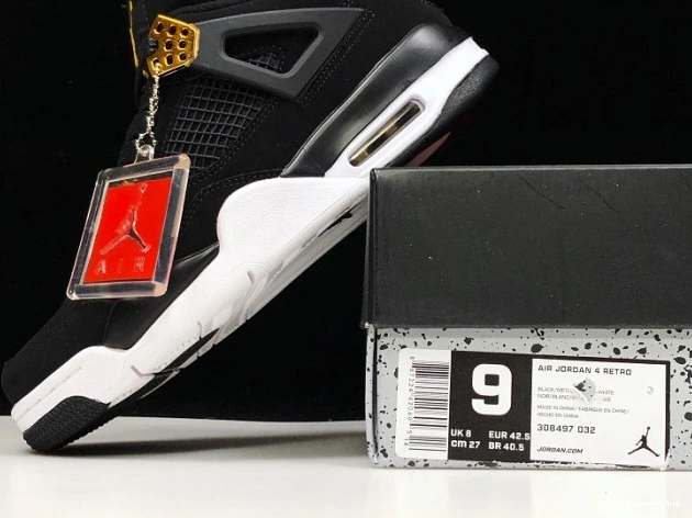 HYPE Air Gold-White Black Royalty 4 308497-032 Metallic Jordan 0704